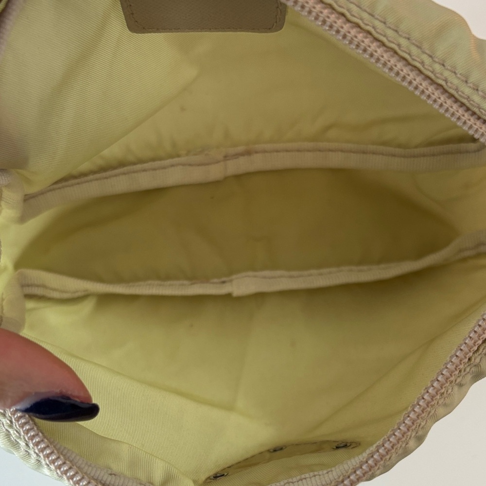 Prada Light Yellow Nylon Pouch - Picture 3 of 5
